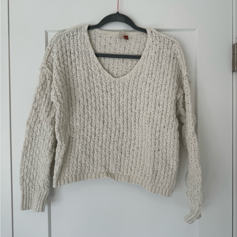 Pilcro cream open knit sweater from Anthropologie